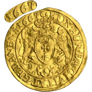 John II Casimir, Ducat Danzig 1667 DL - VERY RARE