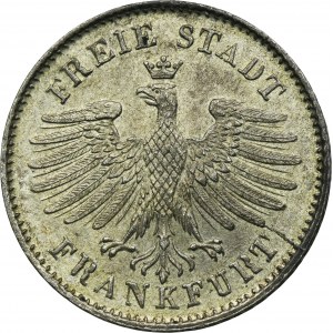 Nemecko, Slobodné mesto Frankfurt, 6 Krajcars 1845 - RARE