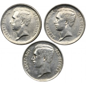 Set, Belgium, Albert I, 1 Franc (3 pcs.)