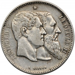 Belgie, Leopold II, 2 franky Brusel 1880
