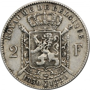 Belgium, Leopold II, 2 Francs Brussels 1880