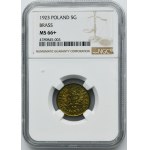 5 pennies 1923 Brass - NGC MS66+