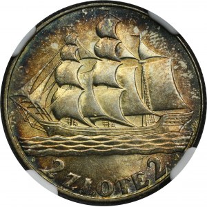 Żaglowiec, 2 złote 1936 - NGC MS62