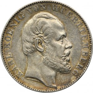 Germany, Kingdom of Wirtemberg, Karl I, Siege Thaler Stuttgart 1871