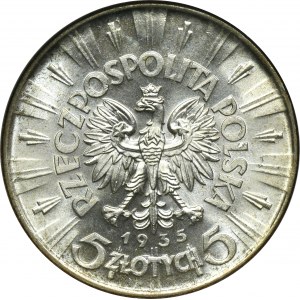 Piłsudski, 5 złotych 1935 - NGC MS65 - OKAZOWA