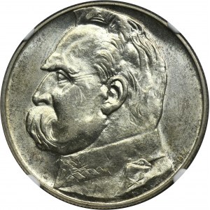 Piłsudski Strzelecki, 10 złotych 1934 - NGC MS61