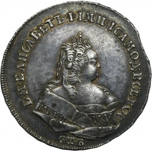 Rusko, Alžběta, rubl Petrohrad 1742 СПБ - vzácný, ražba z rublu Ivana IV.