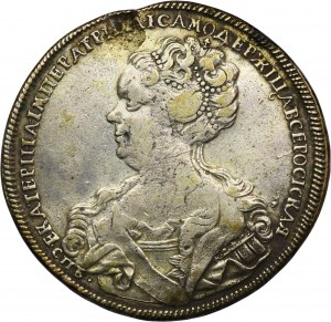Rosja, Katarzyna I, Rubel Petersburg 1725 СПБ