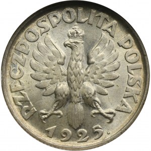 Kobieta i kłosy, 1 złoty Londyn 1925 - NGC MS64 - kropka po dacie