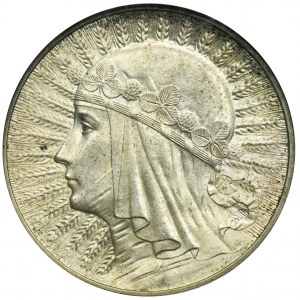 Head of a Woman, 5 gold Warsaw 1934 - NGC MS64