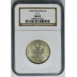 Head of a Woman, 5 gold Warsaw 1934 - NGC MS64