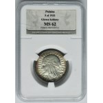 Głowa Kobiety, 5 złotych Warszawa 1933 - PGM MS62