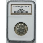 Głowa Kobiety, 5 złotych Warszawa 1932 - NGC AU58 - RZADKIE