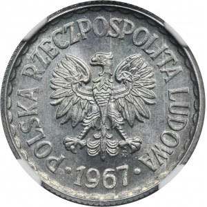 1 złoty 1967 - NGC MS65 - RZADKI