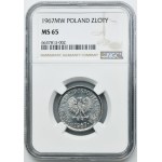 1 złoty 1967 - NGC MS65 - RZADKI