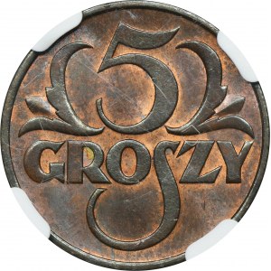 5 pennies 1937 - NGC MS64 BN