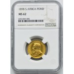 Jižní Afrika, Búrská republika, 1 libra (1 rybník) Pretoria 1898 - NGC MS62