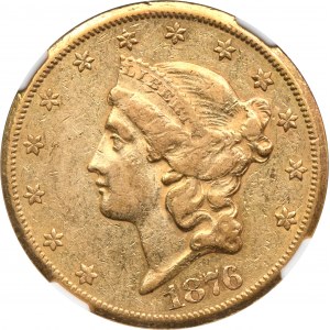 USA, 20 USD Carson City 1876 CC - NGC XF45 - Zriedkavé