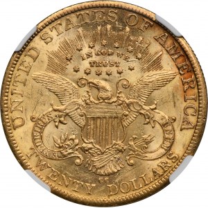 USA, 20 dolarů Carson City 1883 CC - NGC AU55 - Vzácné