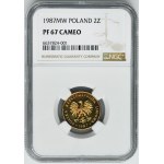 2 złote 1987 - NGC PF67 CAMEO - LUSTRZANKA