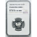 1 zlatý 1981 - NGC PF68 ULTRA CAMEO - LUSTRAGE