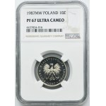 10 zlatých 1987 - NGC PF67 ULTRA CAMEO - LUSTRAGE