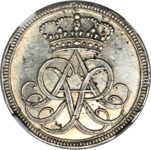 PROBE IN SILVER, Augustus II the Strong, Ducat Dresden 1710 - NGC MS61 - EXTREMELY RARE - ex. Potocki