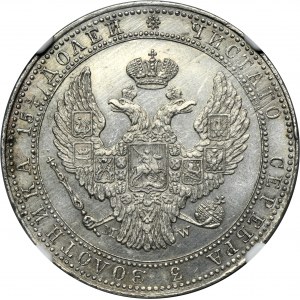 3/4 rublu = 5 zlotých Varšava 1834 MW - NGC UNC DETAILY - Vzácné