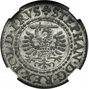 Stefan Batory, Szeląg Danzig 1581 - NGC AU55