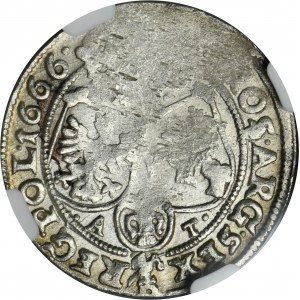 John II Casimir, 6 Groschen Bromberg 1666 AT - NGC MS61