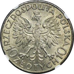 Głowa Kobiety, 10 złotych Londyn 1932 - NGC MS61