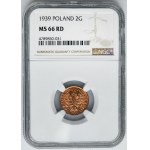 2 pennies 1939 - NGC MS66 RD