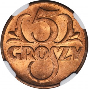 5 pennies 1938 - NGC MS64 RD