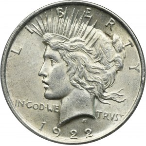 USA, 1 dolár Philadelphia 1922 - Mier
