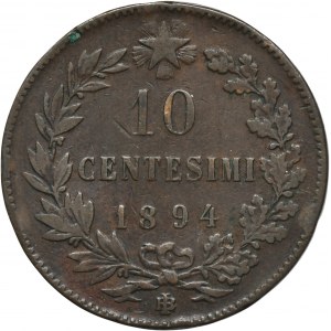 Italy, Umberto I, 10 Centesimi Birmingham 1894 BI