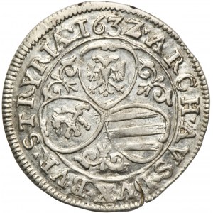 Rakúsko, Ferdinand II, 3 Krajcars Graz 1632