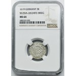 Sliezsko, Legnicko-Brzesko-Wołowskie kniežatstvo, Jan Chrystian a Jerzy Rudolf, 3 Krajcary Złoty Stok 1619 HR - NGC MS64