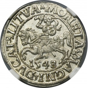 Žigmund II August, polgroš Vilnius 1548 - NGC MS64 - L/LITVA