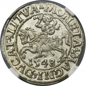 Sigismund II August, Halfgroat Vilnius 1548 - NGC MS64 - L/LITVA
