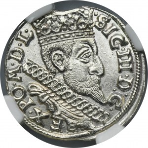 Žigmund III Vasa, Trojak Bydgoszcz 1597 - NGC MS62 - otvor a luk