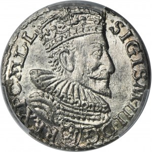 Zikmund III Vasa, Trojak Malbork 1593 - PCGS MS64