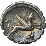 Roman Republic, L. Papius, Denarius serratus - VERY RARE, ex. Hendin