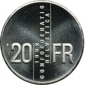 Švajčiarsko, 20 frankov Bern 1971 B - Gertrud Kurz