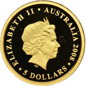 Austrálie, Elizabeth II, 5 dolarů Perth 2008 P - Koala