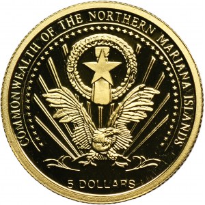 Northern Mariana Islands, 5 Dollar 2004 - Albert Einstein