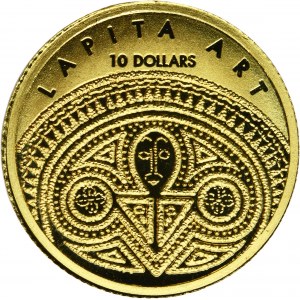 Fidži, Alžbeta II, 10 dolárov Balerna 2008 - Art Lapita