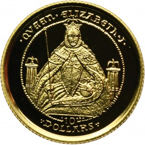 Britské Panenské ostrovy, Alžbeta II, 10 surreyských dolárov 2009 - kráľovná Alžbeta I.