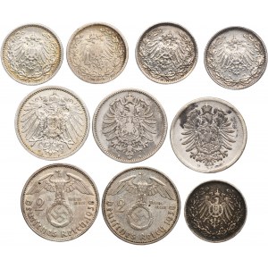 Set, Germany, German Empire and Third Reich, Mark (10 pcs)