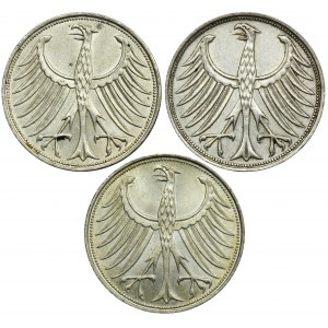 Set, Germany, FRG, 5 Mark (3 pcs.)