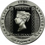 Ostrov Man, Alžbeta II, 1 koruna Surrey 2015 - 175. výročie vydania čiernej poštovej známky v hodnote penny